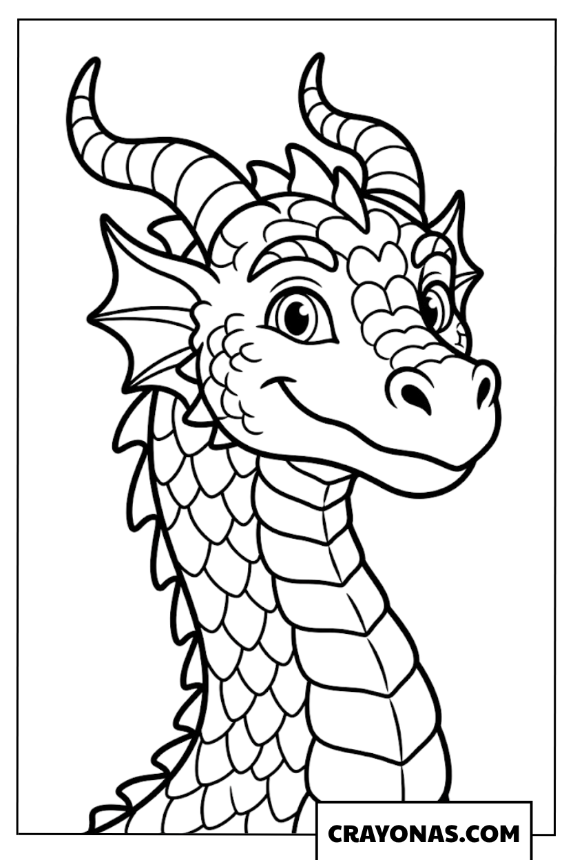 Dragon Portrait Coloring Page