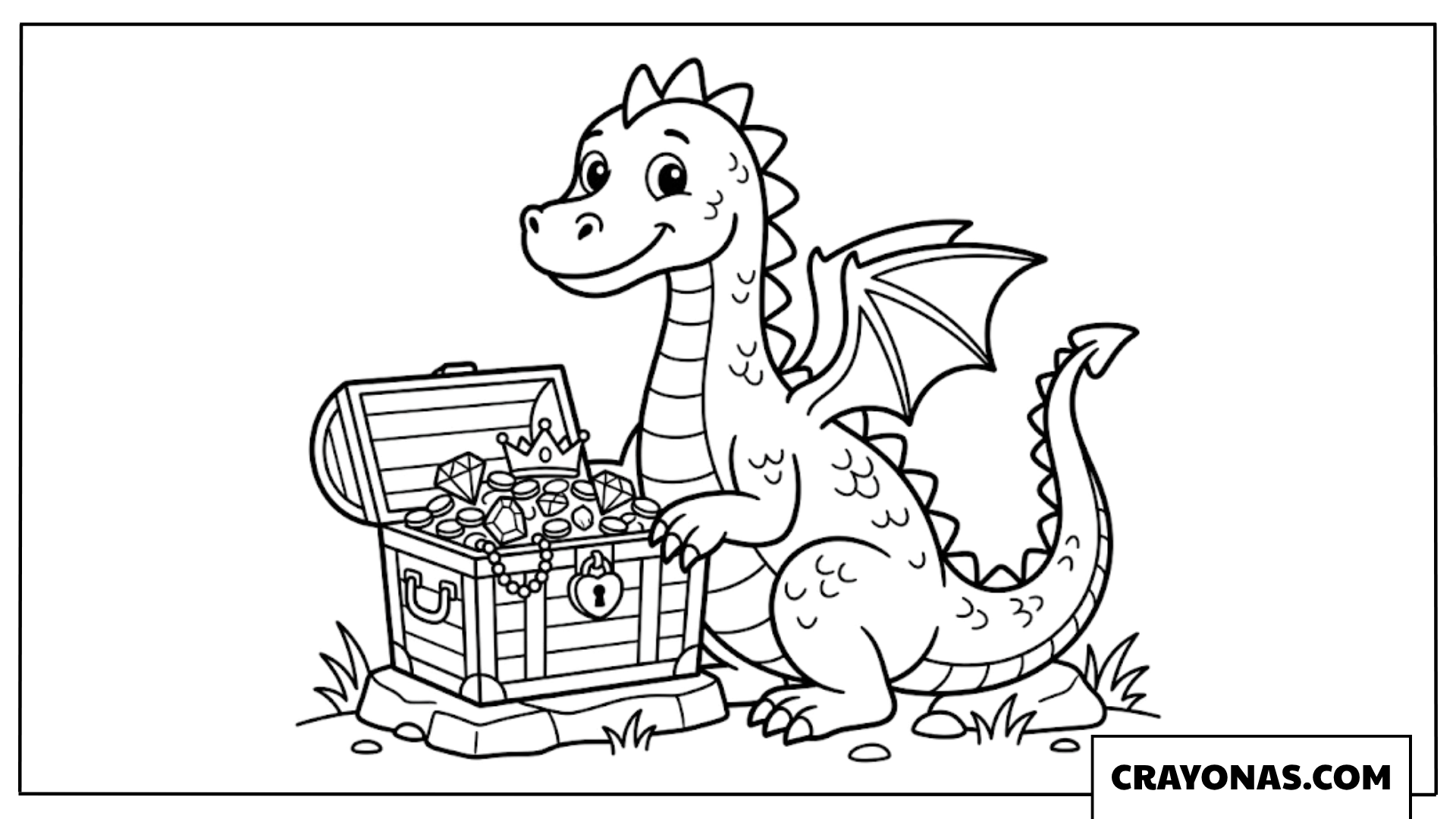 Dragon Treasure Coloring Page