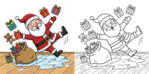 Easy Santa Claus Coloring ft - Easy Santa Claus Coloring ft