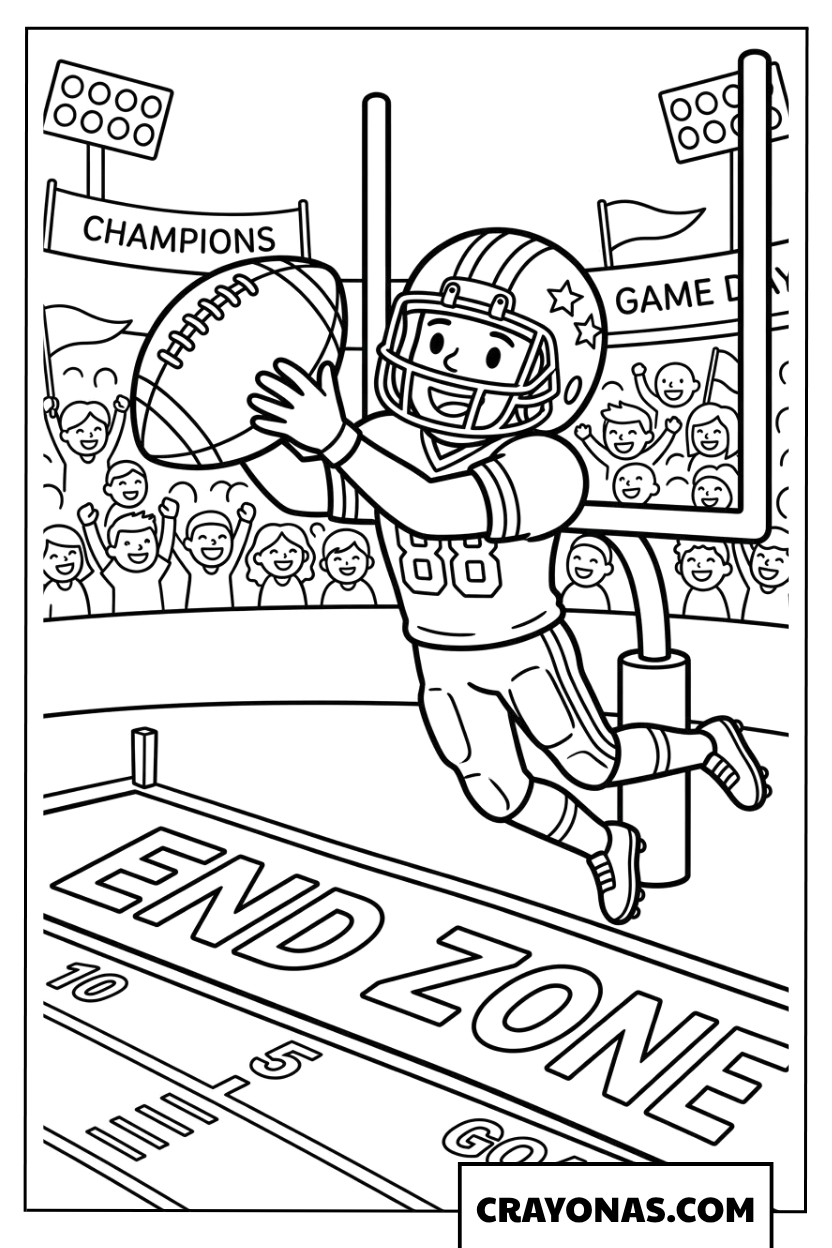 Football Touchdown coloring page