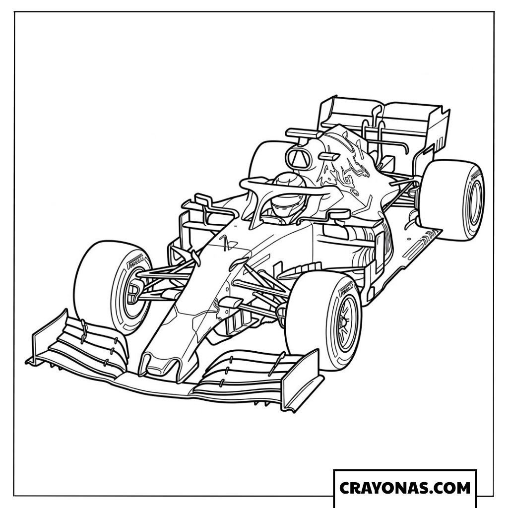 Formula 1 Racing Car Coloring Page