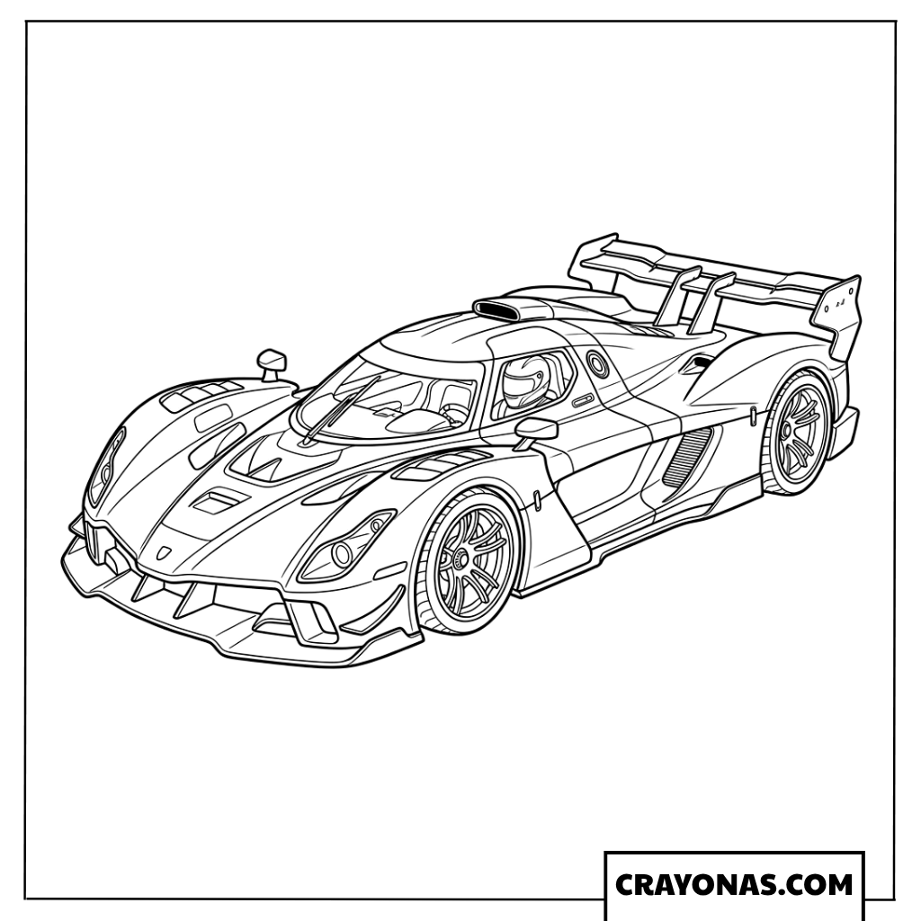Futuristic Hypercar Coloring Page