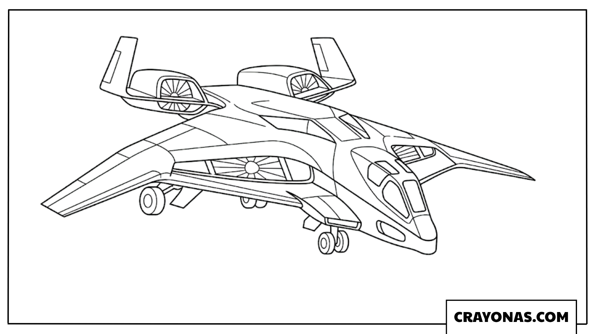 Futuristic Jet Coloring Page