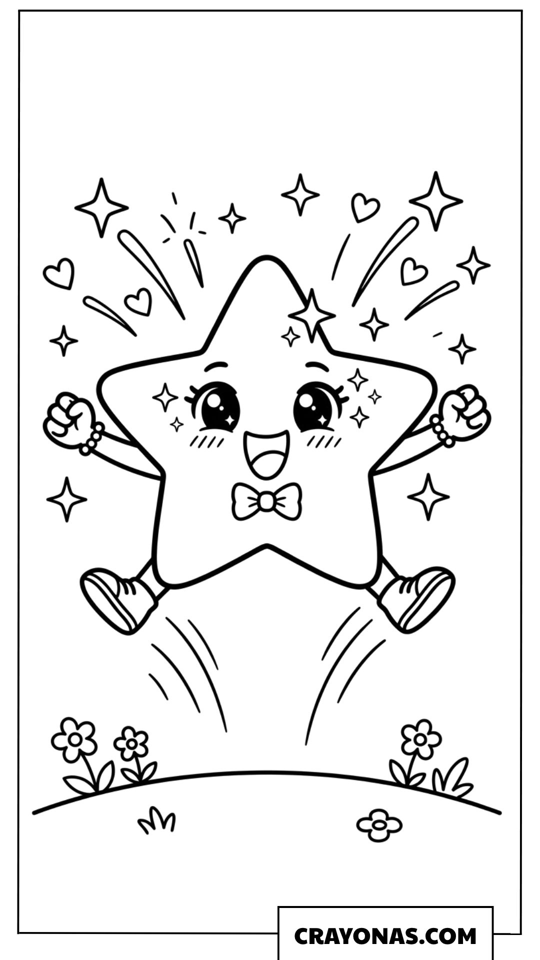 Happy Jumping Star Coloring Page
