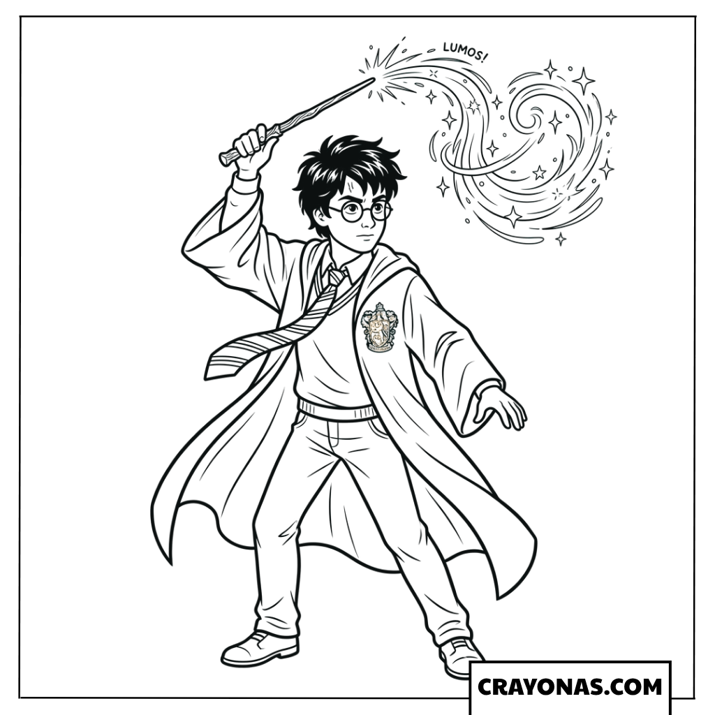 Harry Potter Casting a Spell Coloring Pages