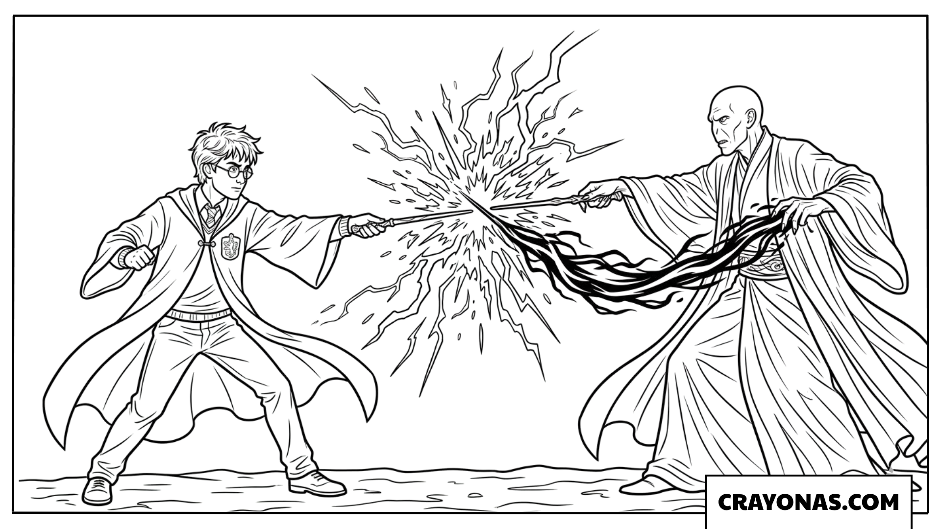 Harry Potter Dueling Voldemort Coloring Pages