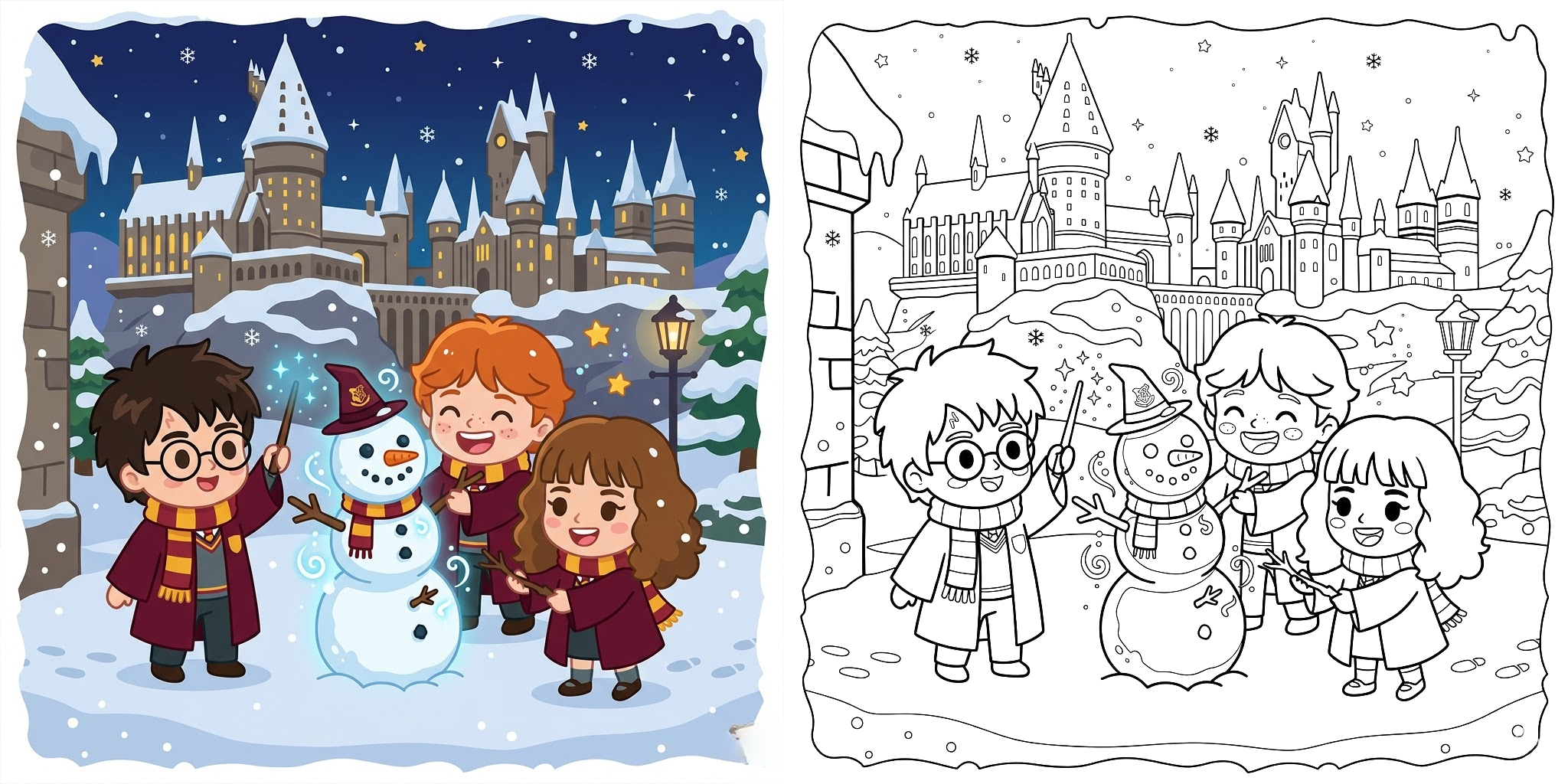 Harry Potter Holiday Coloring Pages ft
