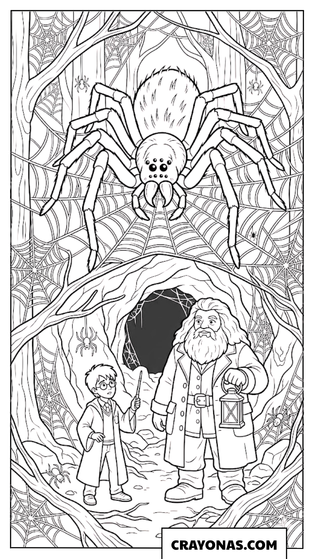 Harry Potter and Aragog Coloring Pages