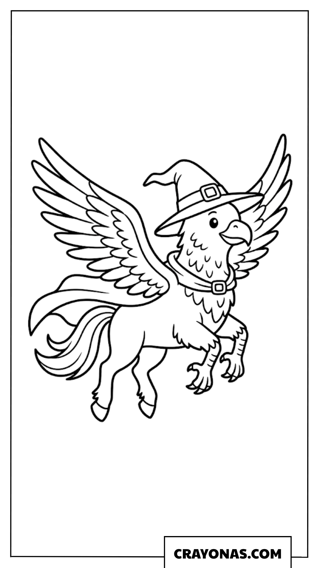 Hippogriff Wearing Witch Hat Coloring Pages