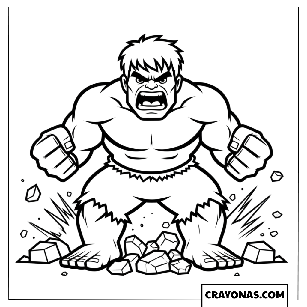 Hulk Roaring Coloring Page