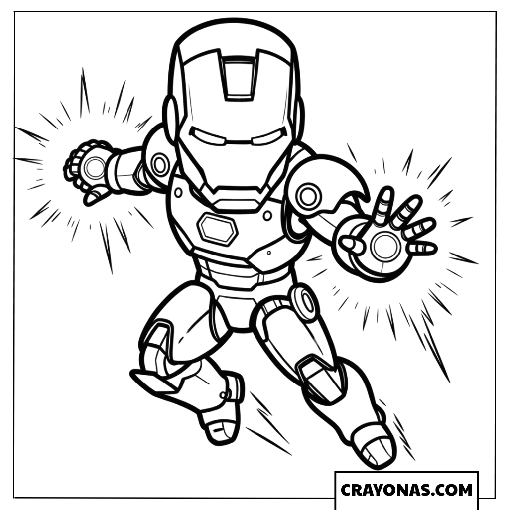 Iron Man Flying Coloring Page