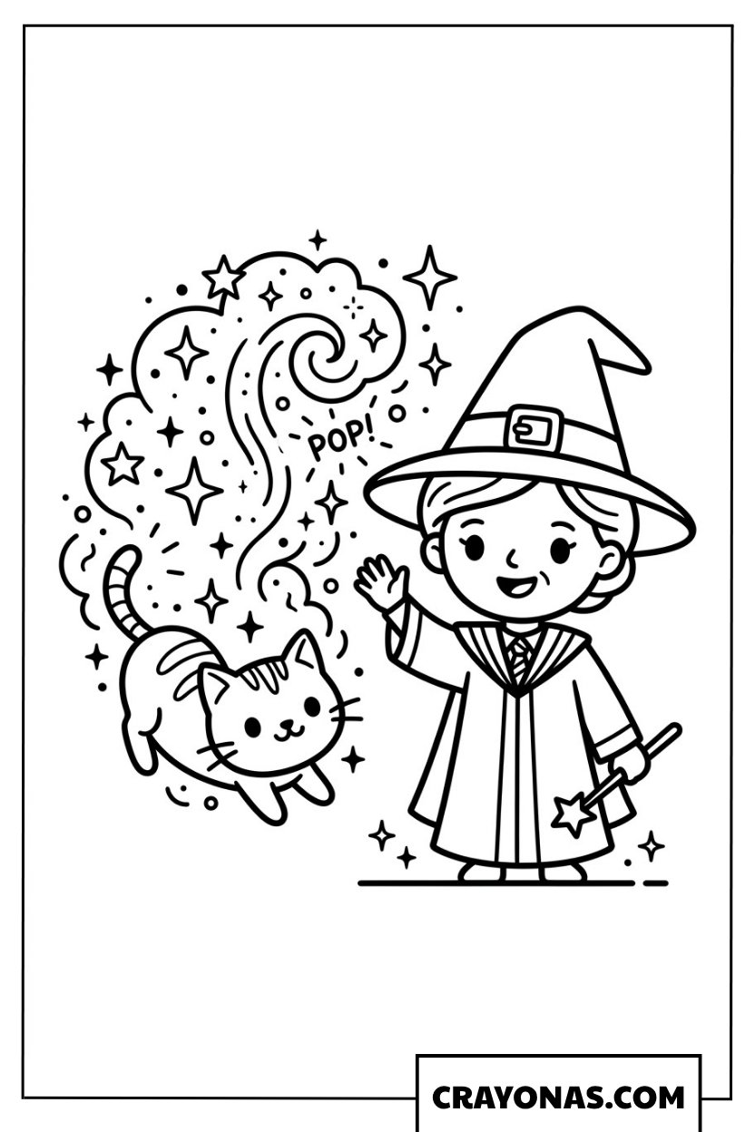 Kawaii McGonagall Transforming Coloring Pages