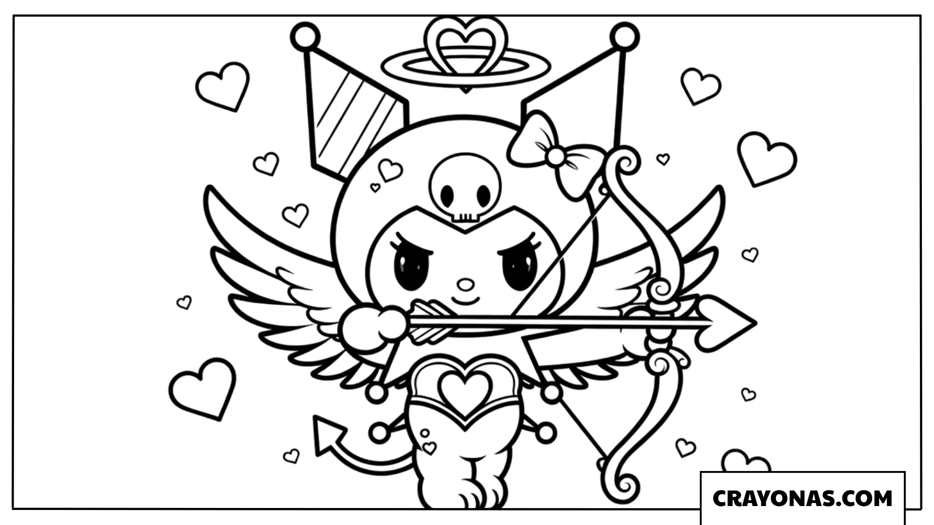 Kuromi Cupid Coloring Page