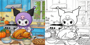 Kuromi Holidays Coloring  Pages ft - Kuromi Holidays Coloring  Pages ft