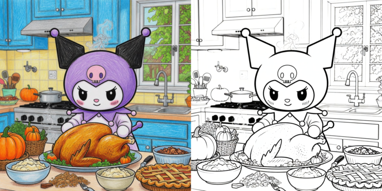 Kuromi Holidays Coloring  Pages ft - Kuromi Holidays Coloring  Pages ft