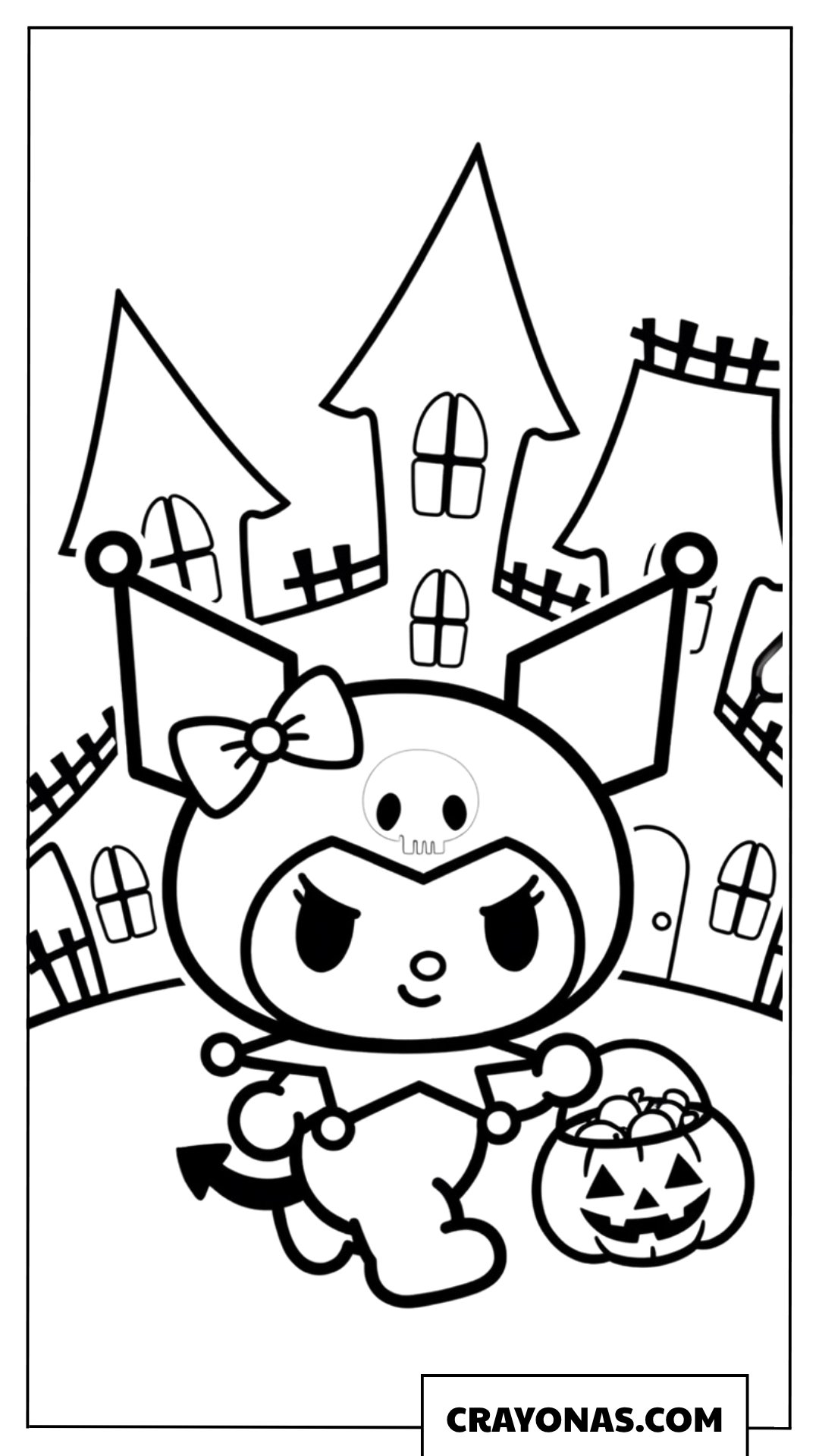 Kuromi Trick or Treat Coloring Page