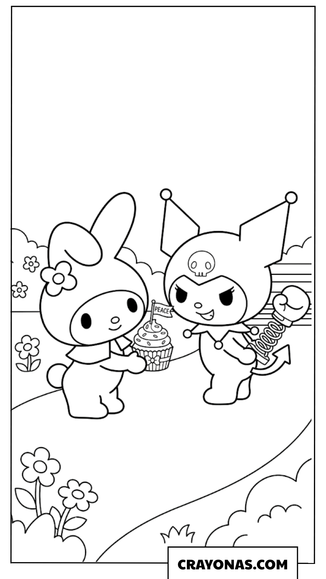 Kuromi and My Melody Sweet Treats Coloring Page