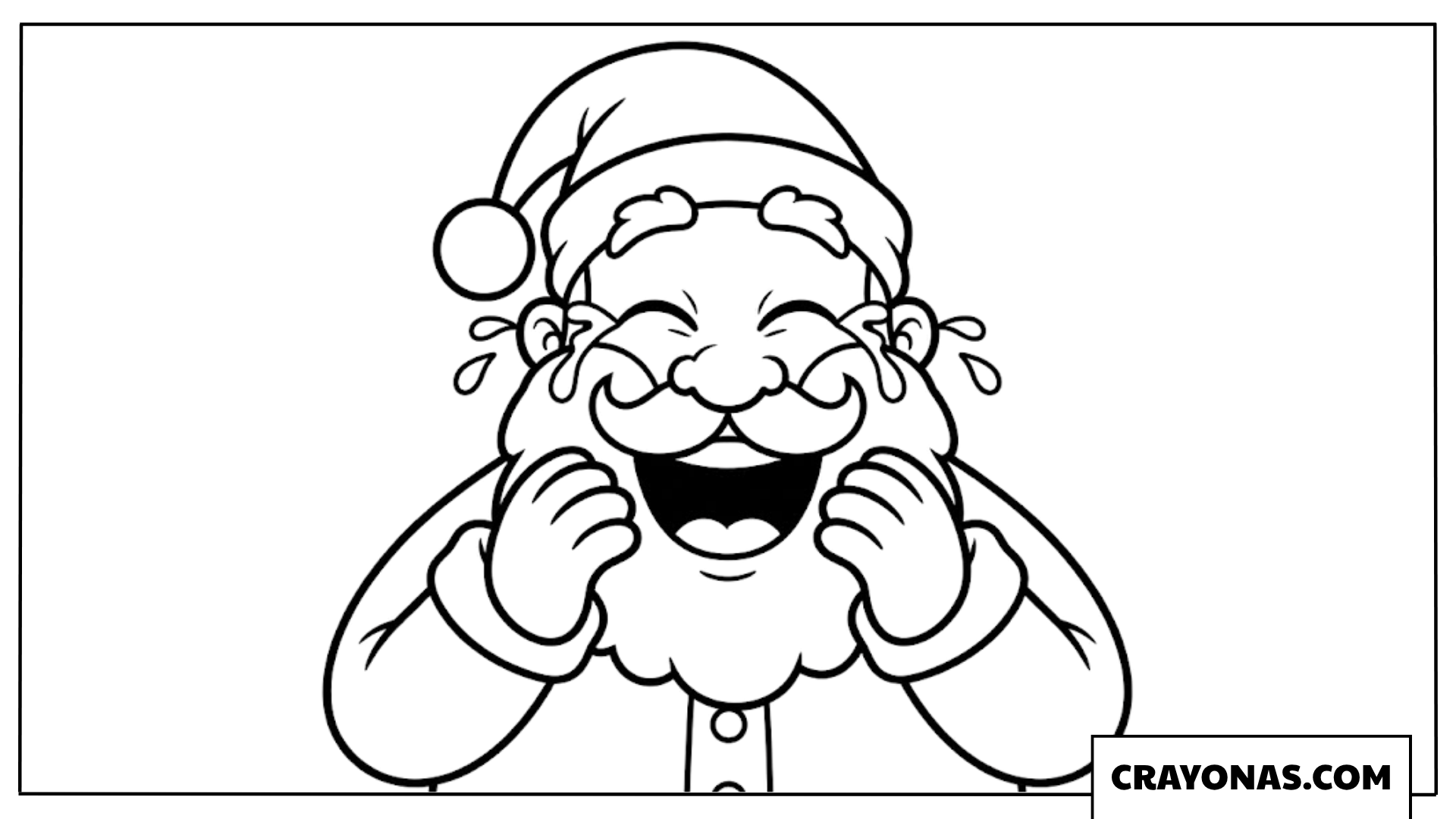 Laughing Santa Coloring Page