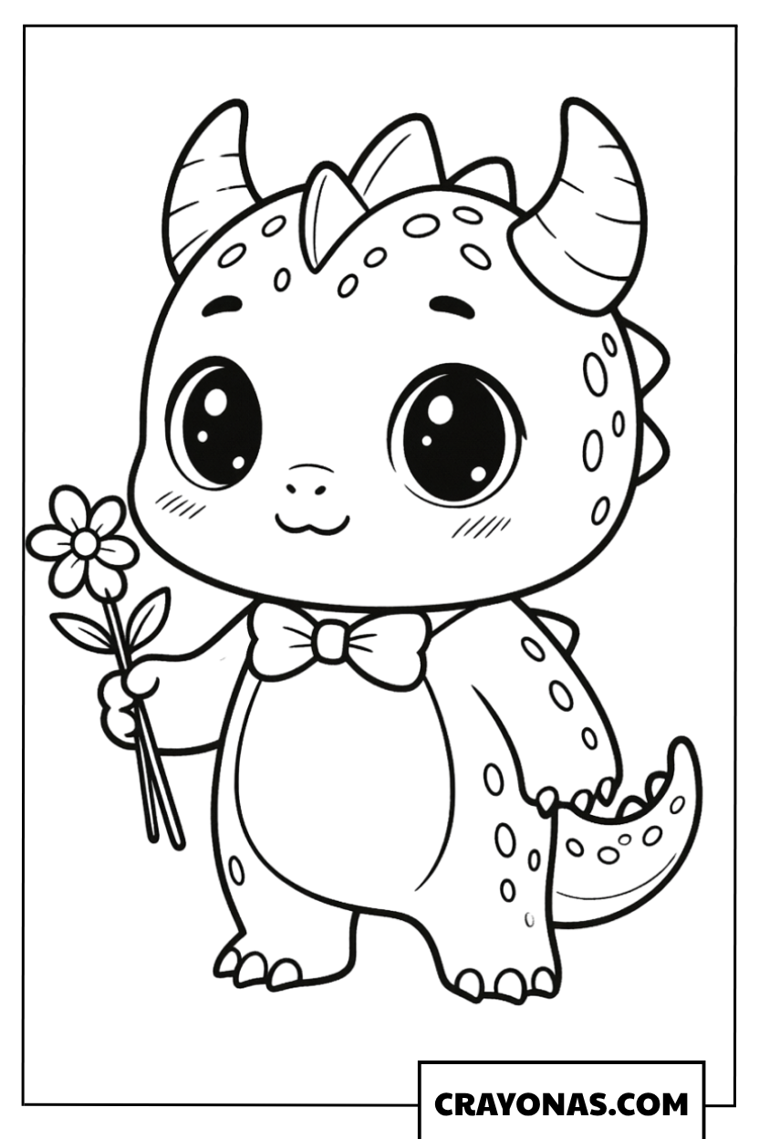 Little Dragon Monster Coloring Page