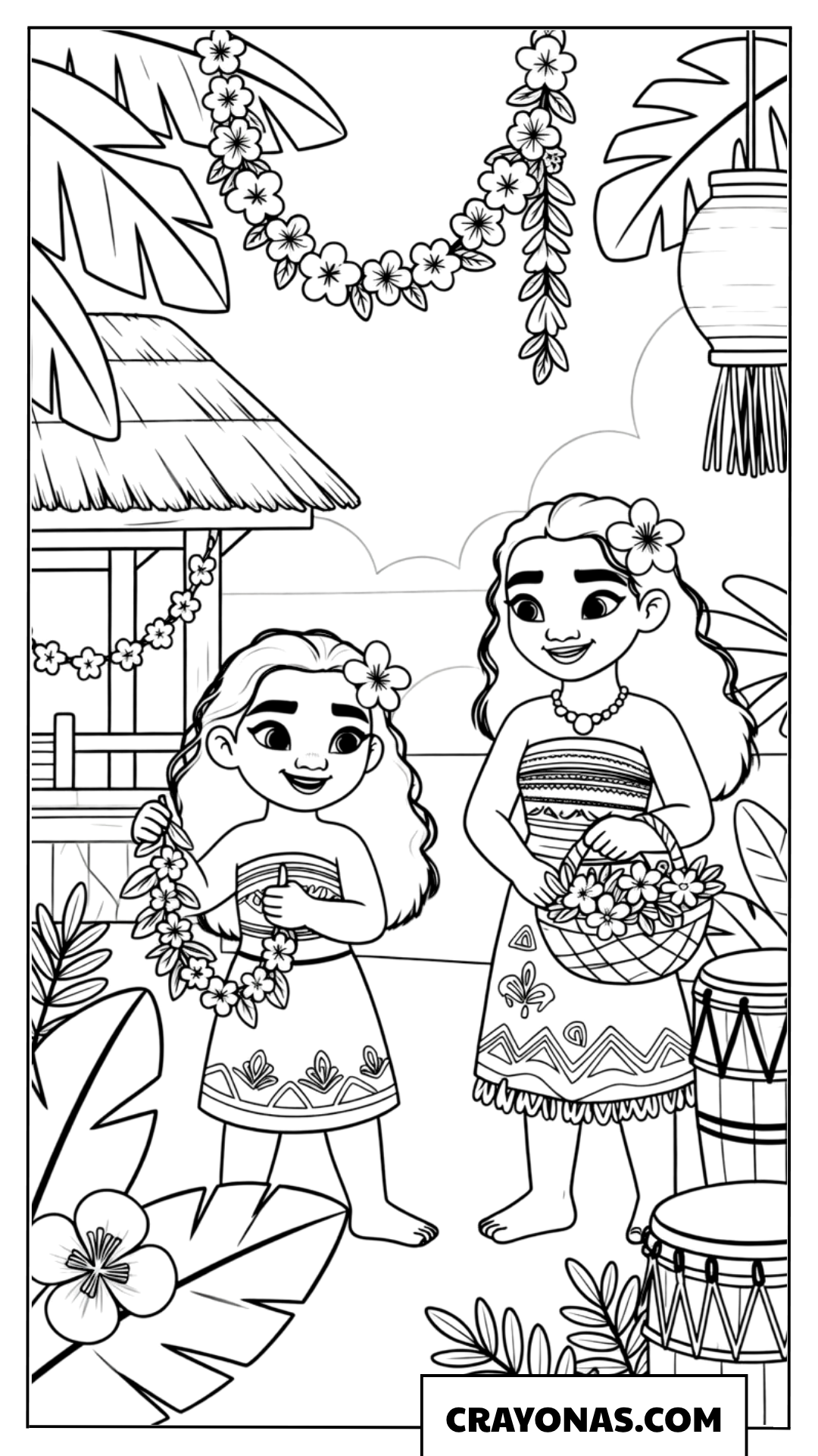 Moana and her Mother Sina Coloring Page