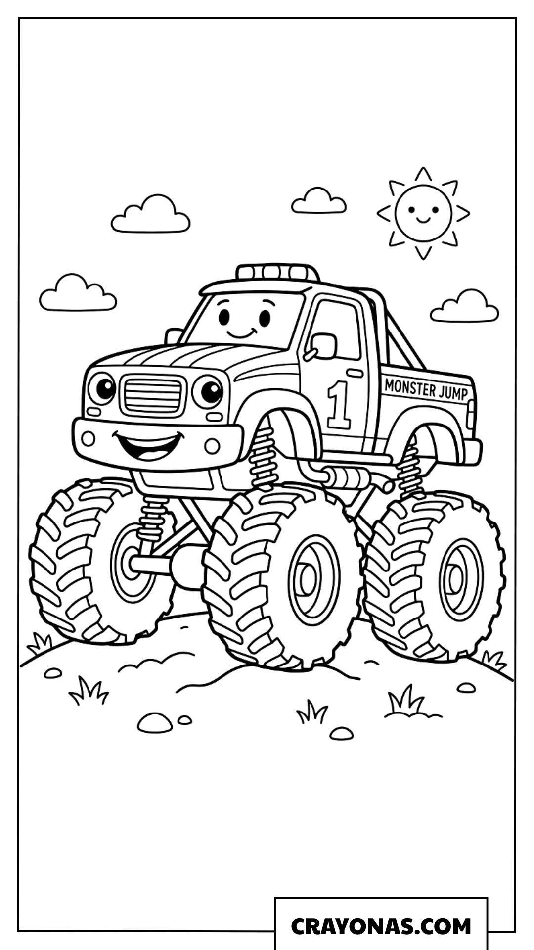 Monster Jump Truck Coloring Page