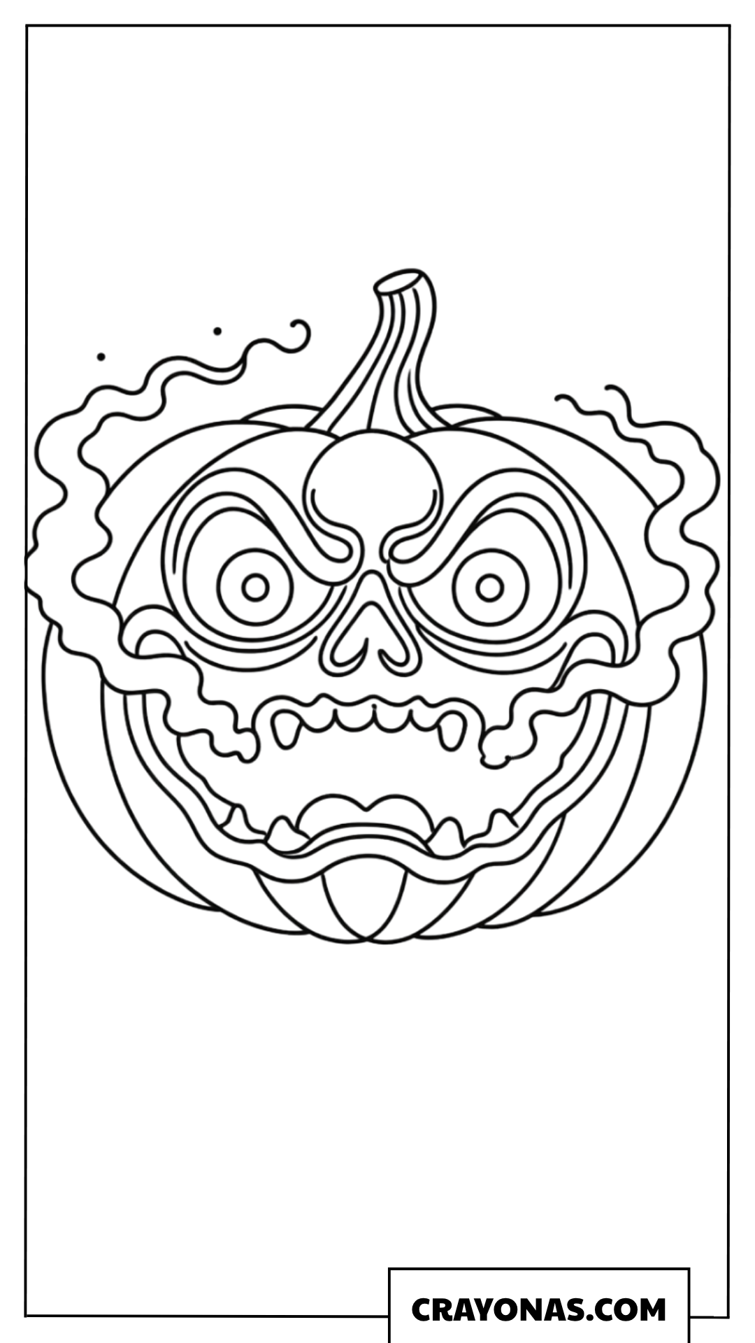 Monster Pumpkin Face Coloring Page