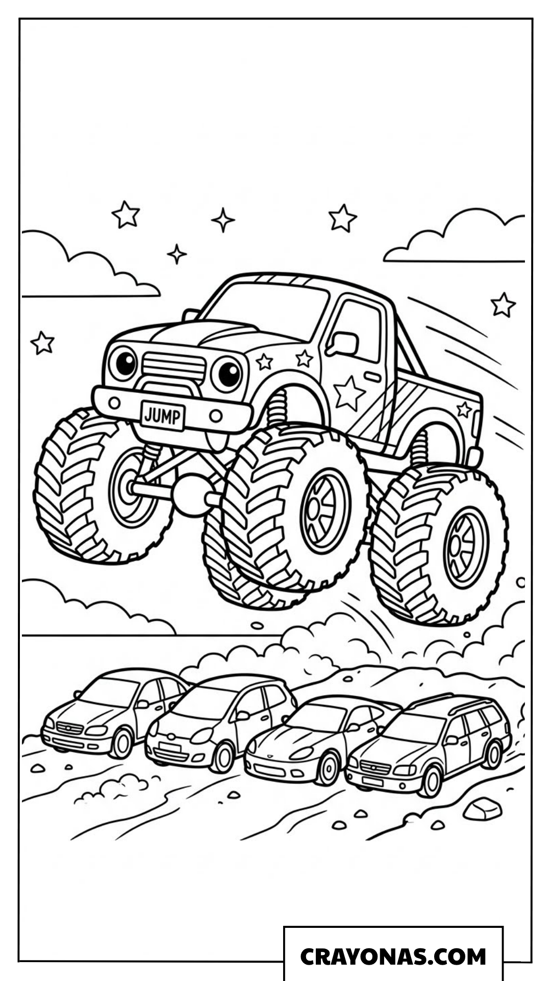 Monster Truck Jump coloring page
