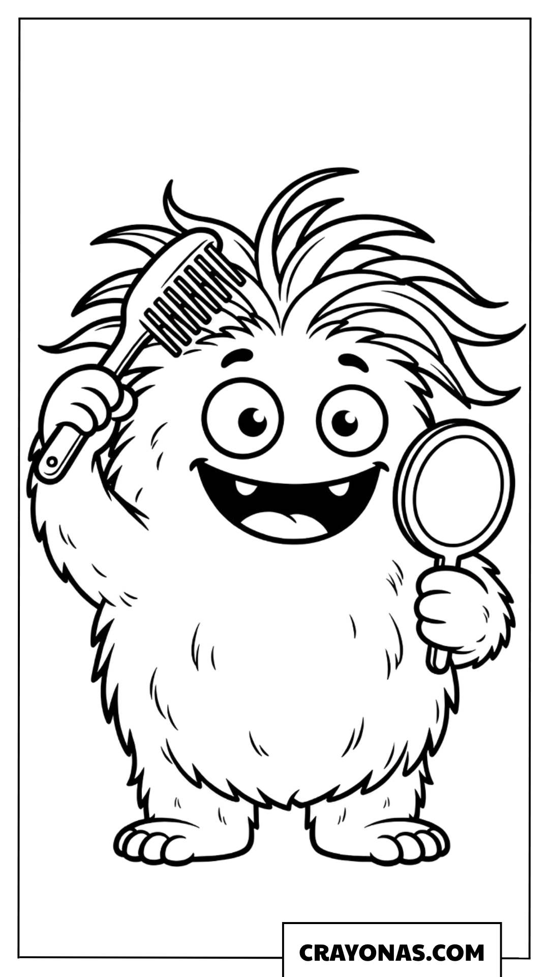 Monster with Magnifying Glass Coloring Page