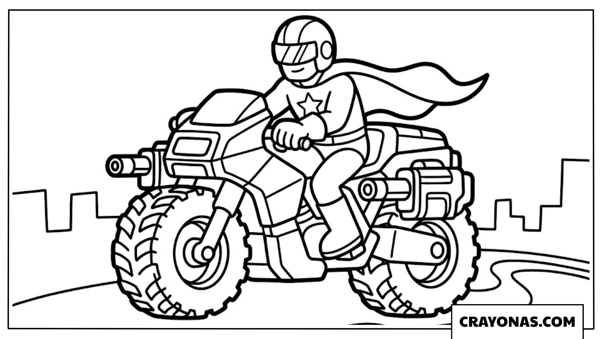 Motorcycle Hero Coloring Page