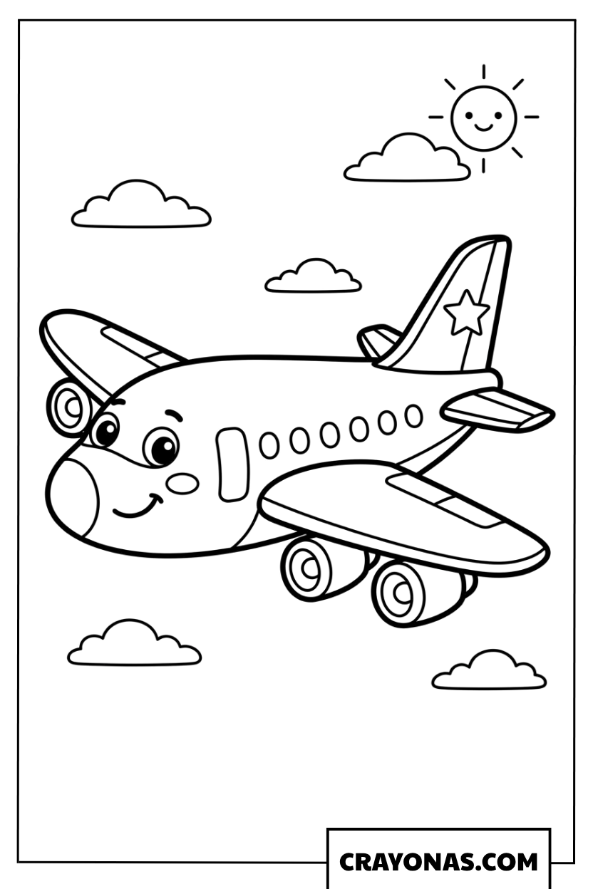 Passenger Airplane Coloring Page