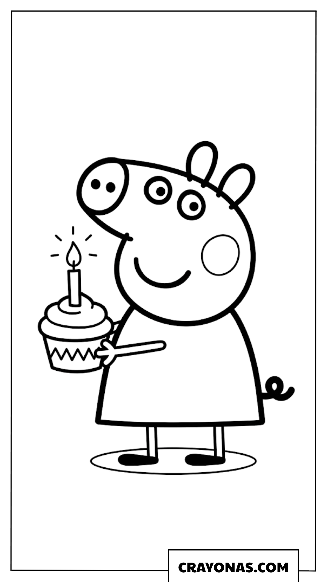 Peppa Pig Cupcake Birthday Coloring Page