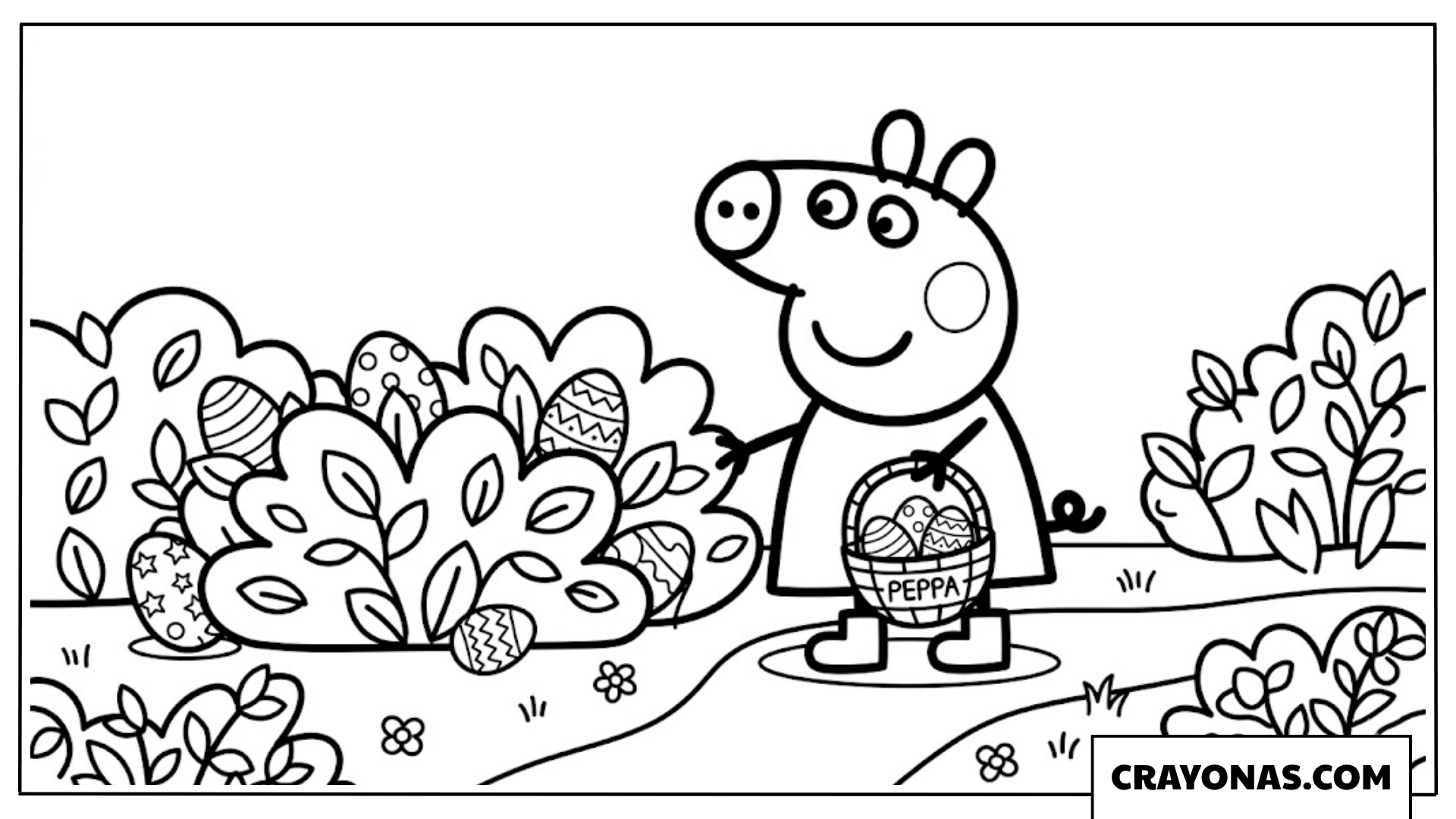Peppa Pig Easter Egg Hunt Coloring Page