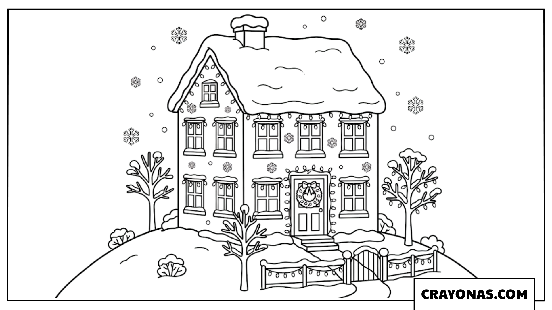 Peppa Pig Family Snowy House Coloring Page