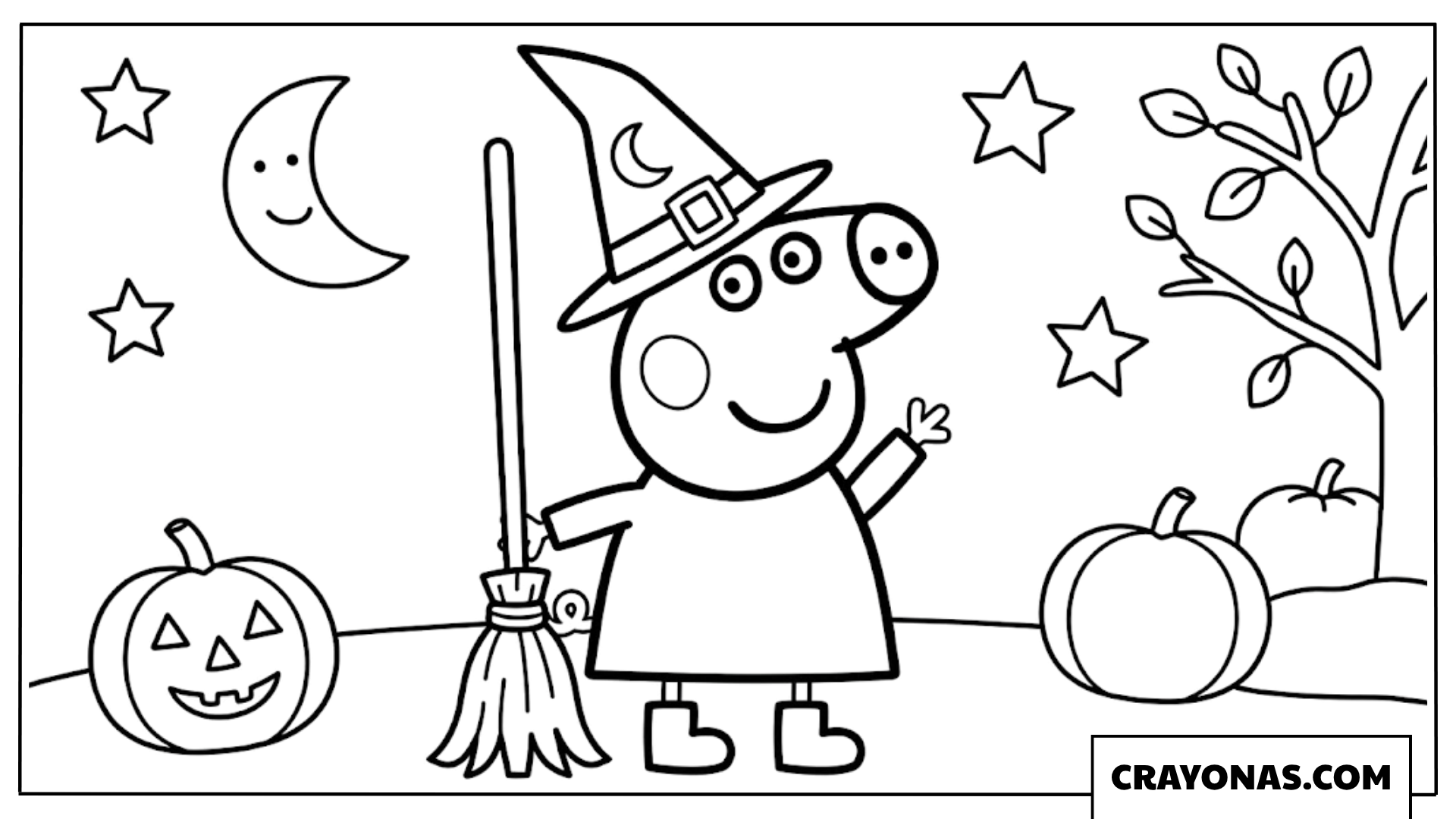 Peppa Pig Halloween Coloring Page