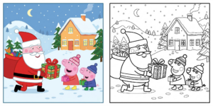 Peppa Pig Holiday Coloring Pages ft - 4