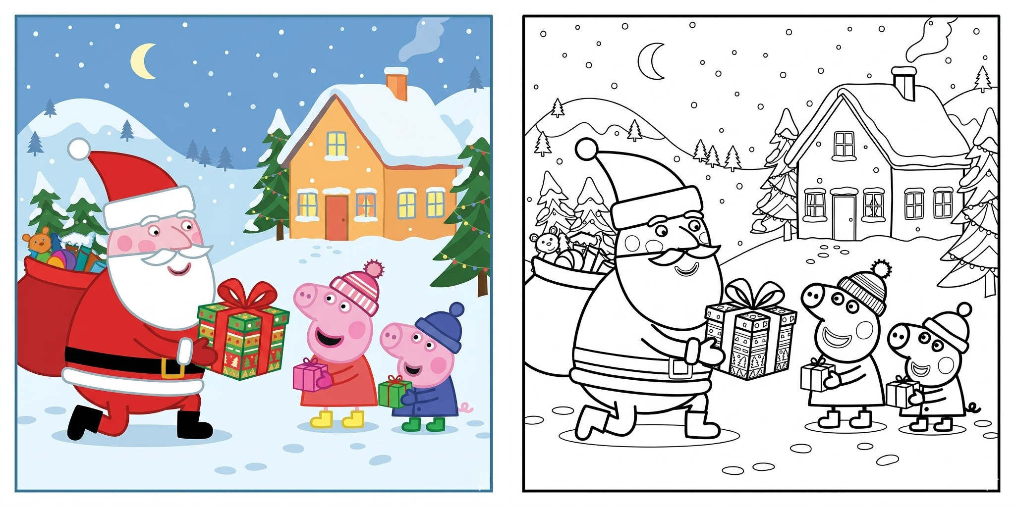 Peppa Pig Holiday Coloring Pages ft - 4