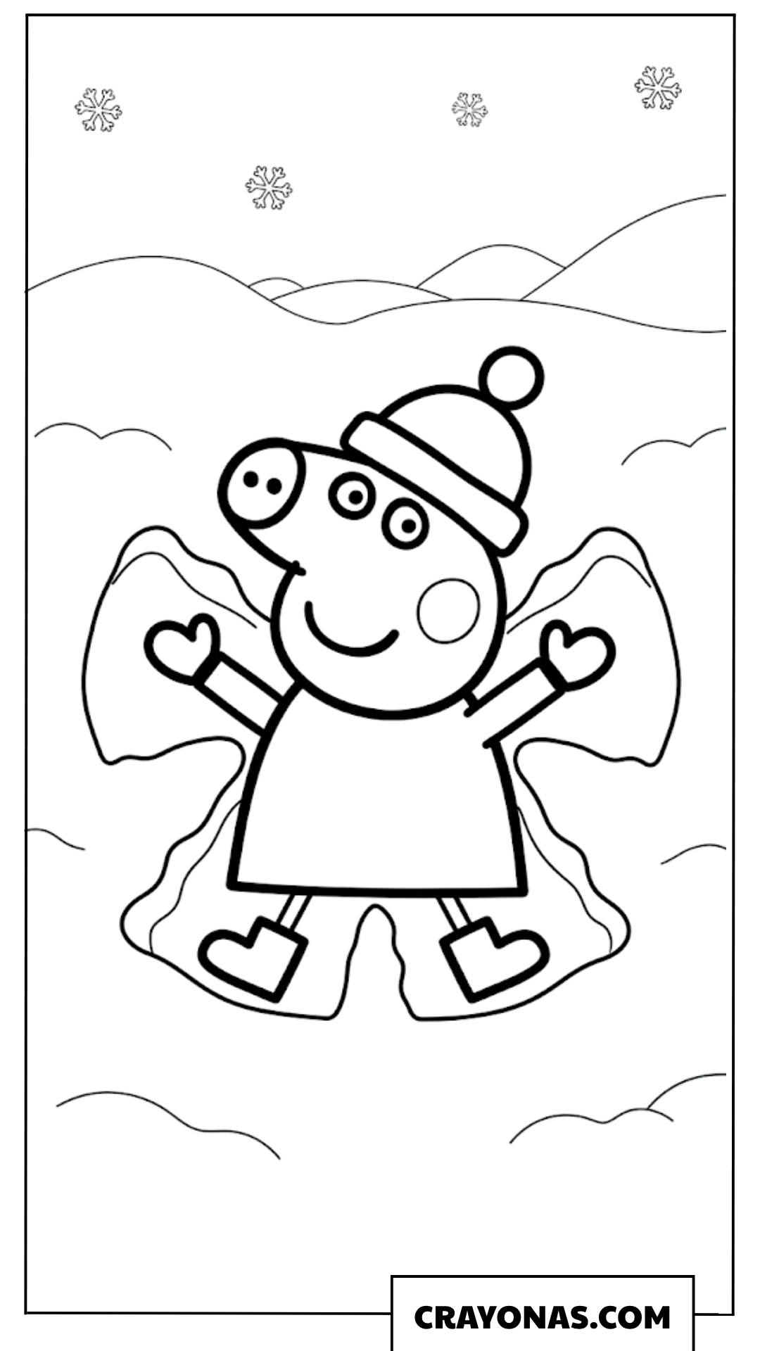 Peppa Pig Snow Angel Coloring Page