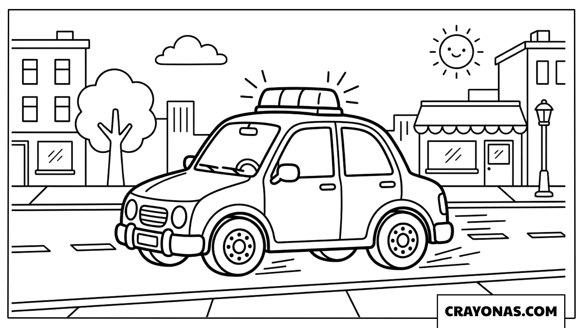 Police Car Coloring Page