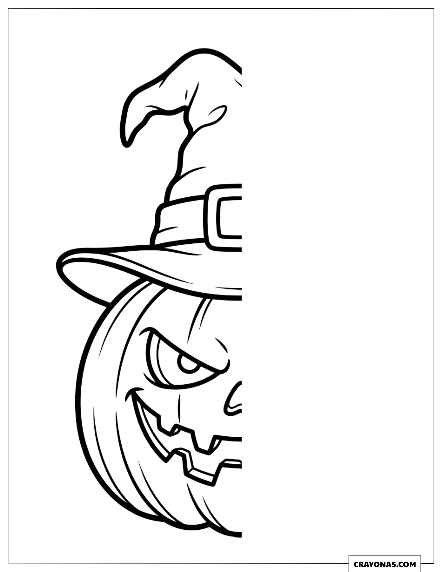 Pumpkin Symmetry Drawing: Finish the Witch Pumpkin