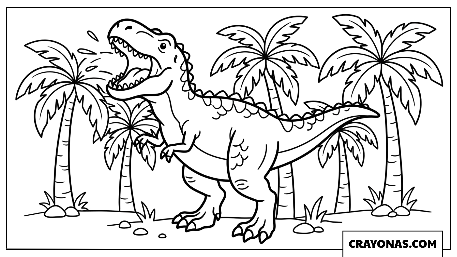 Roaring T-Rex coloring page