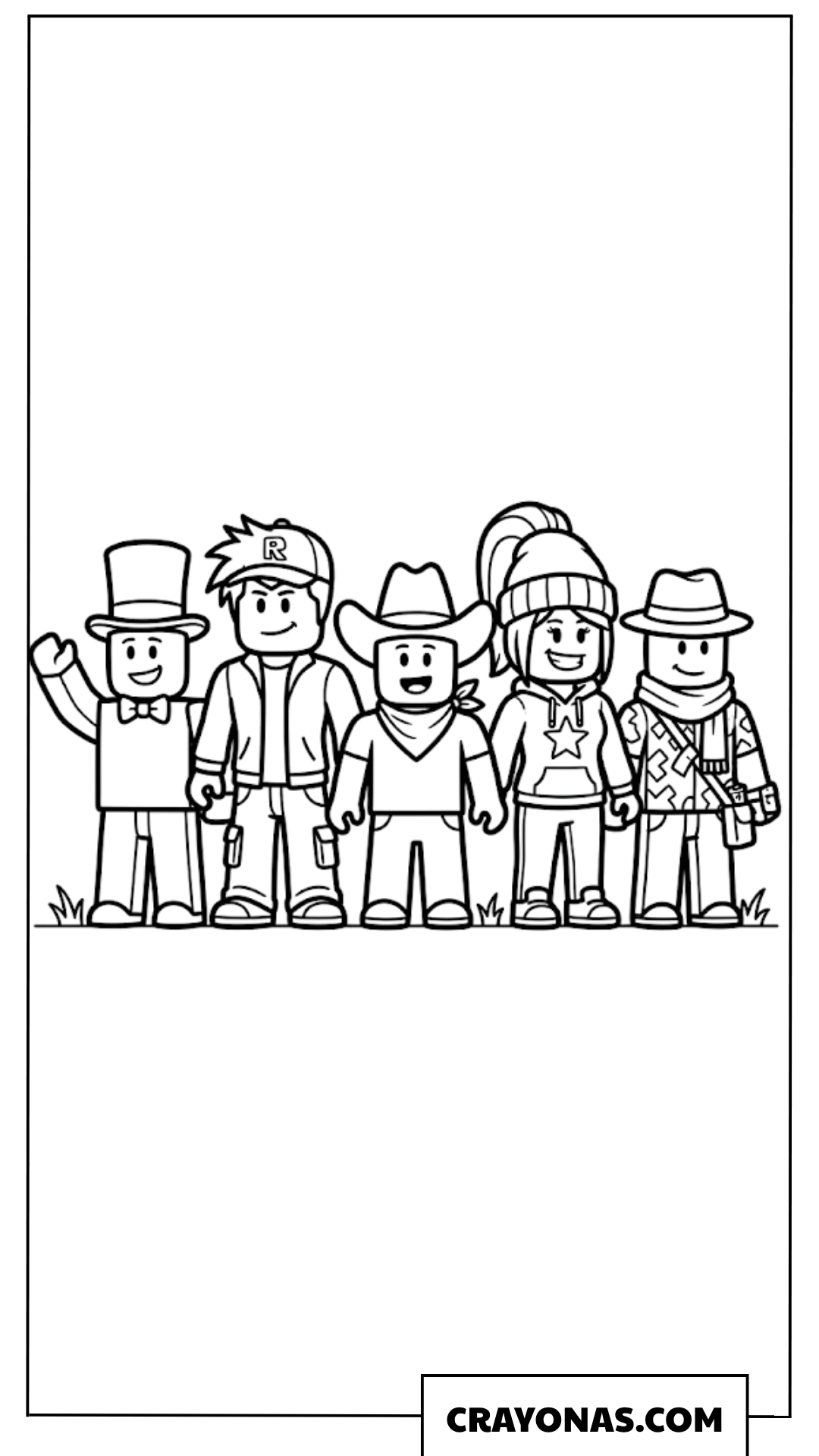 Roblox Avatars Group Coloring Page