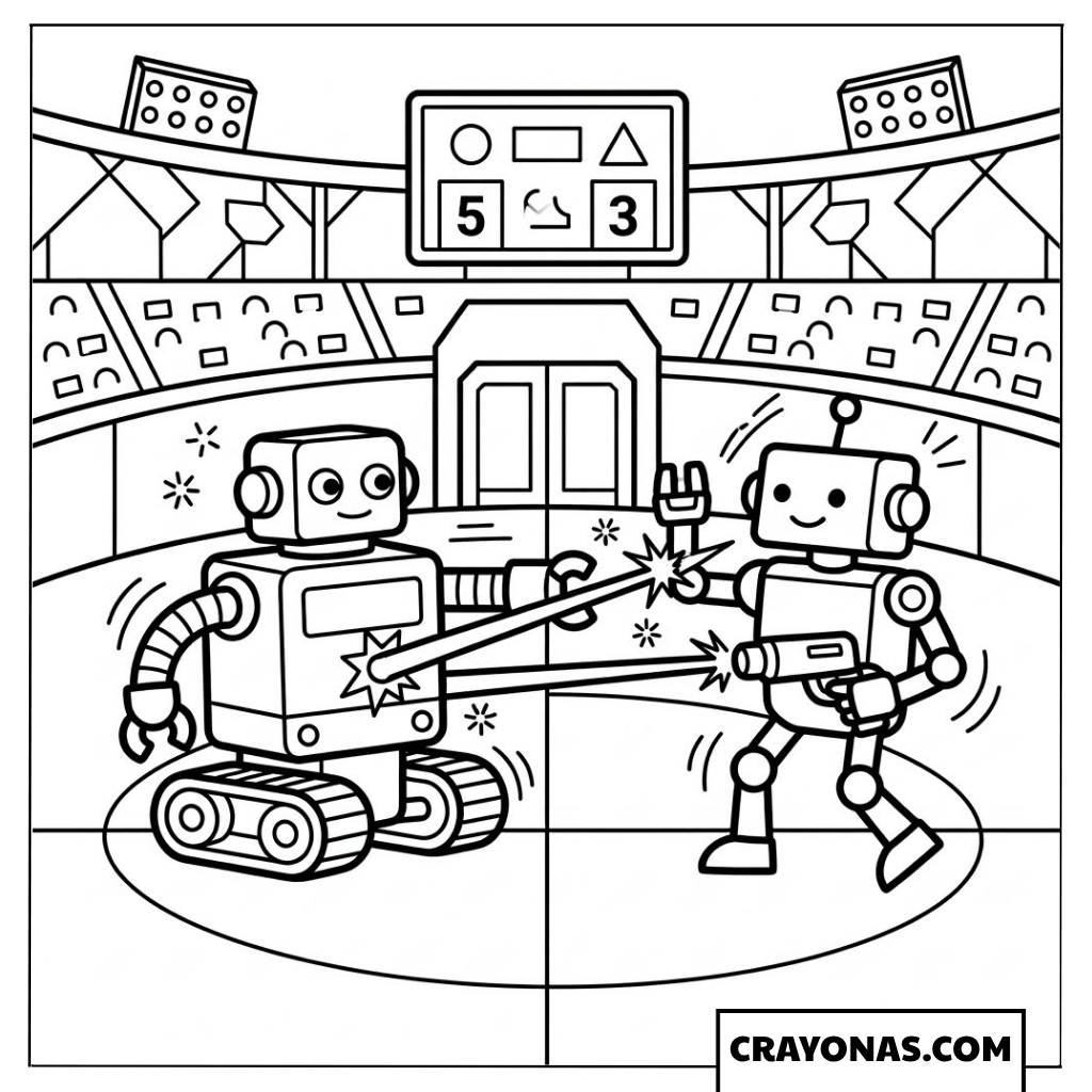 Robot Battle Arena coloring page