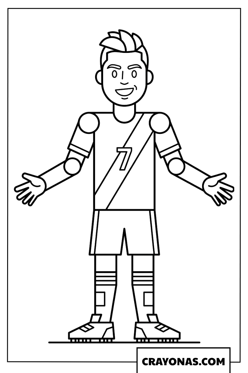 Ronaldo Cartoon Character Coloring Pages - 16