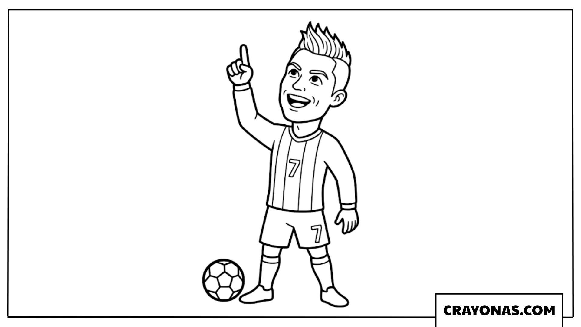 Ronaldo Mohawk Style Celebration Coloring Sheet