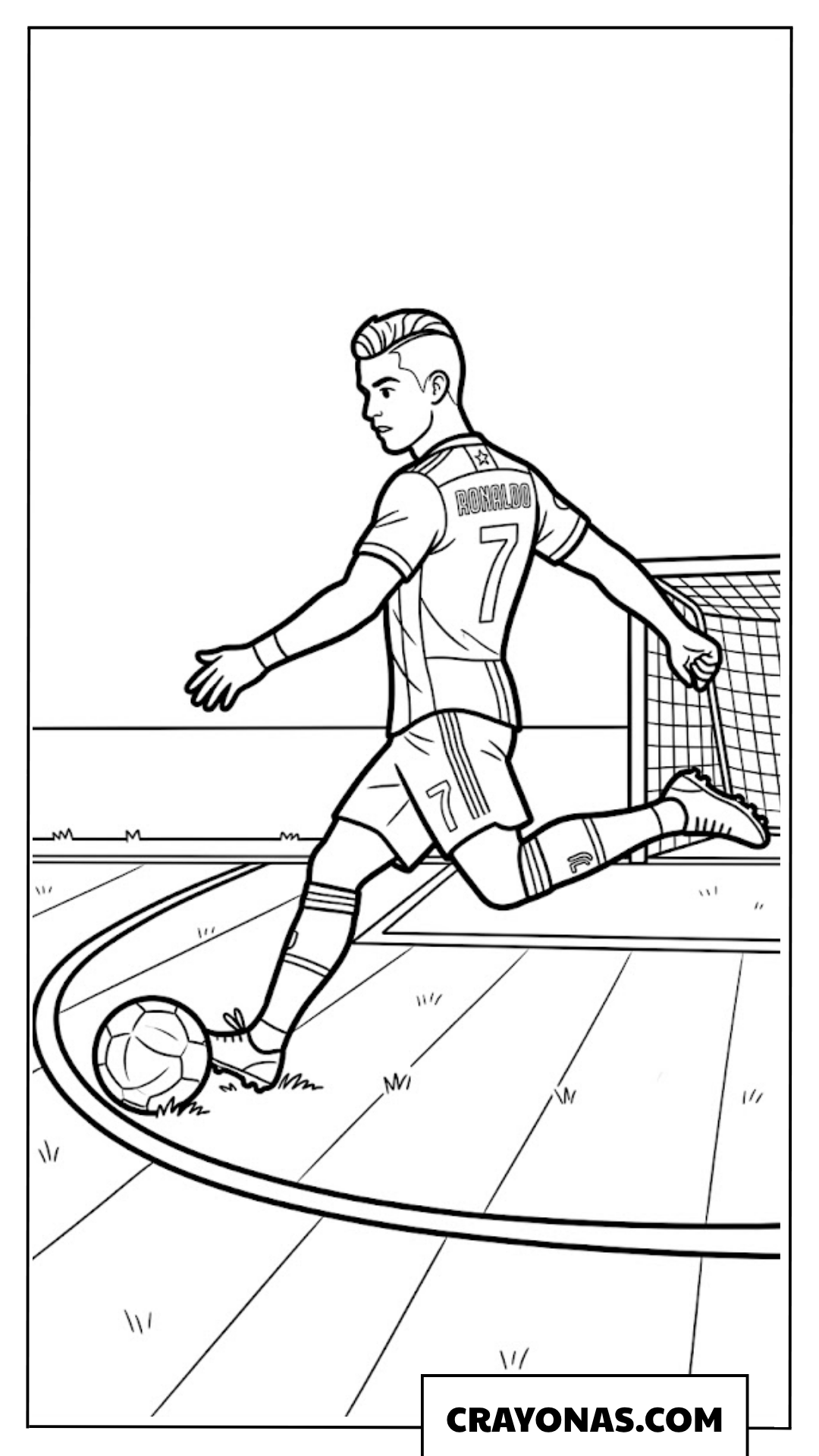 Ronaldo Undercut Hairstyle Shooting Coloring Page