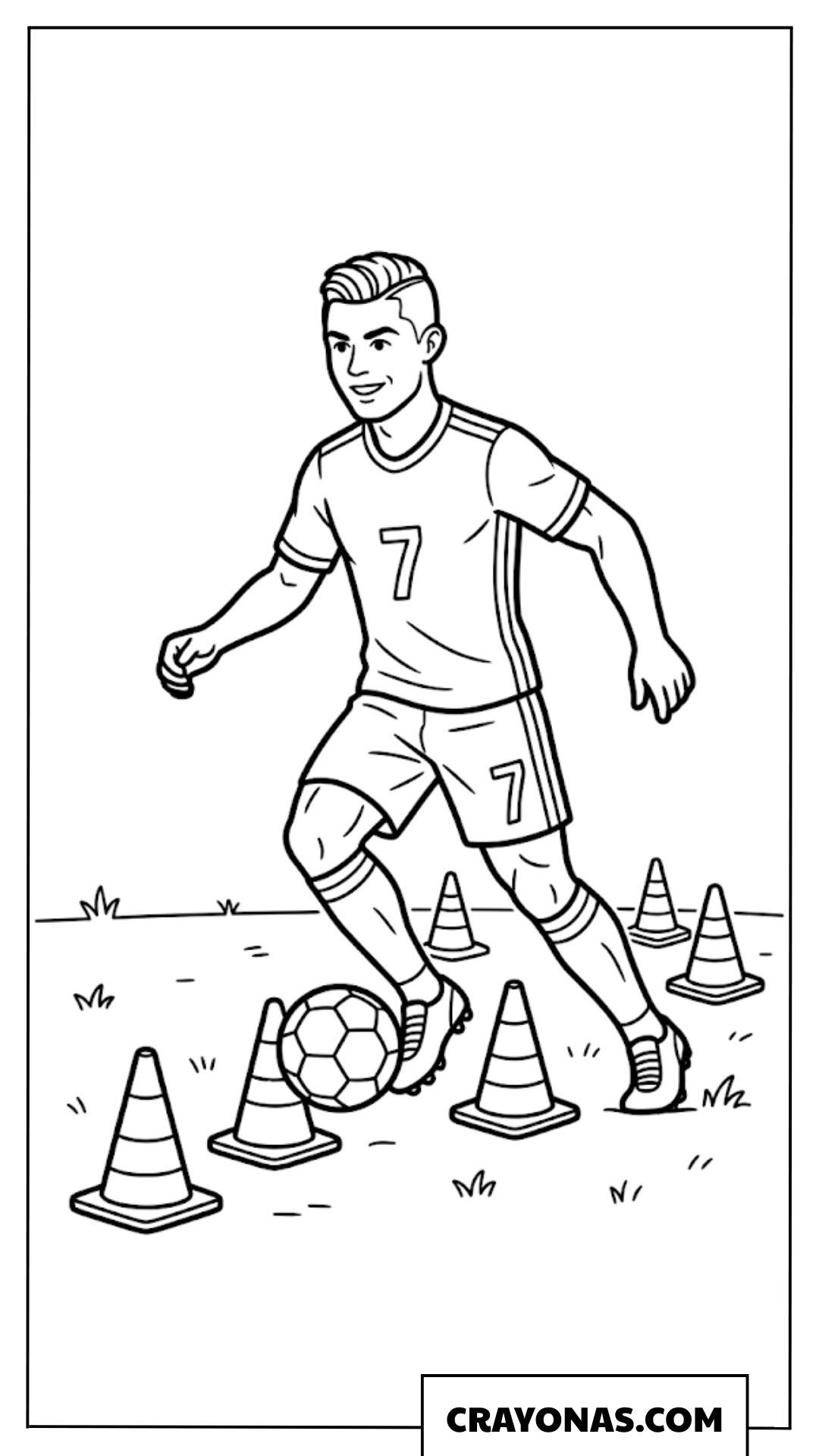 Ronaldo Undercut Hairstyle Training Coloring Page