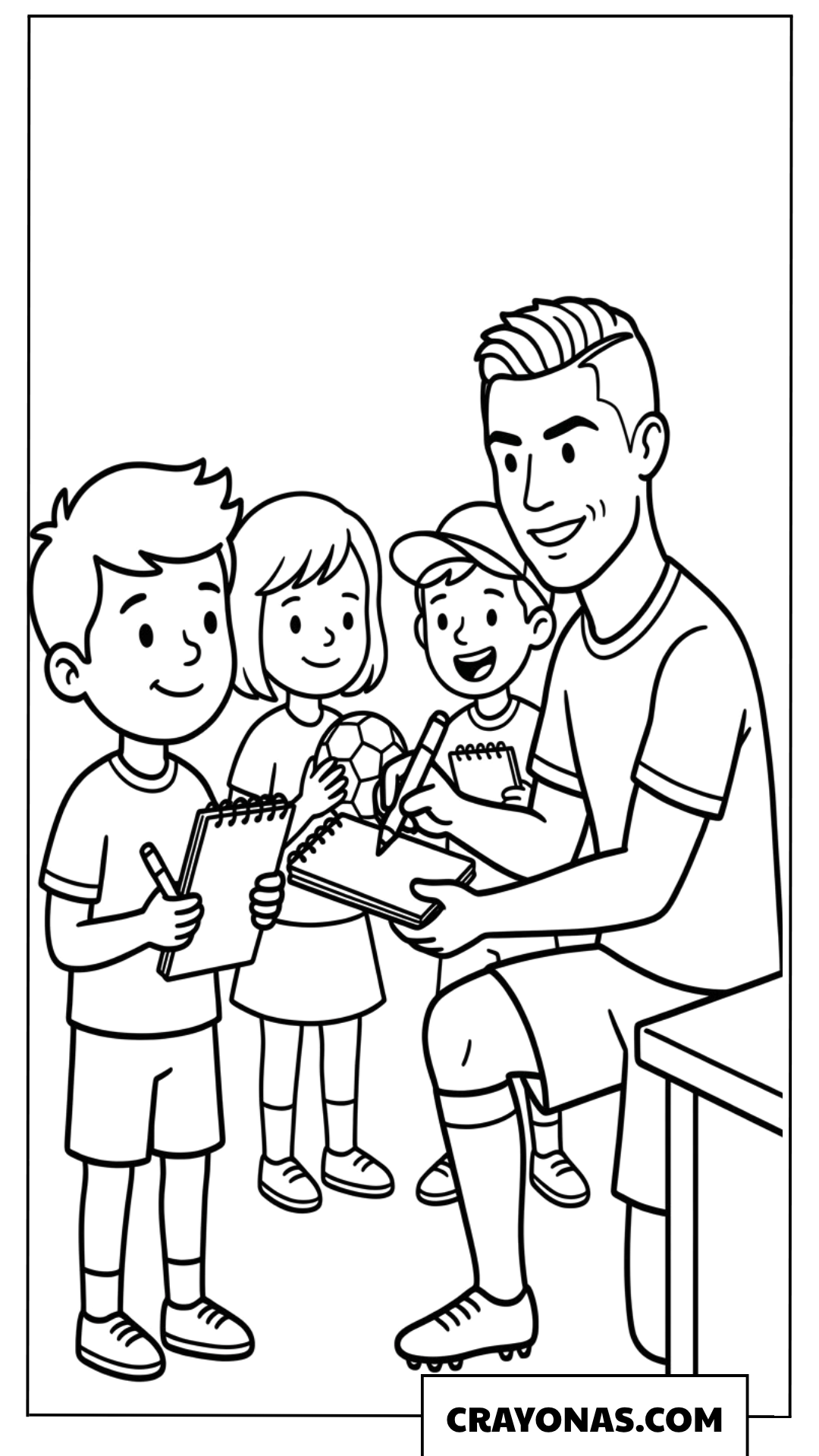 Ronaldo Undercut Hairstyle with Fans Coloring Page