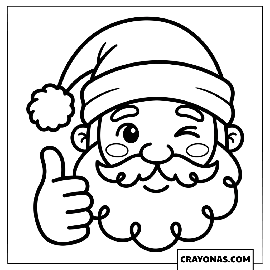 Santa Thumbs Up Coloring Page