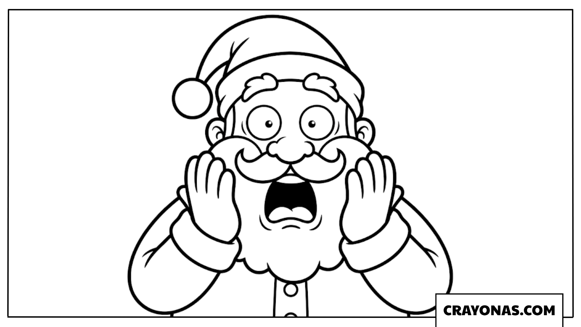 Shocked Santa Coloring Page