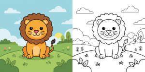 Simple Lion Coloring Pages ft - 2